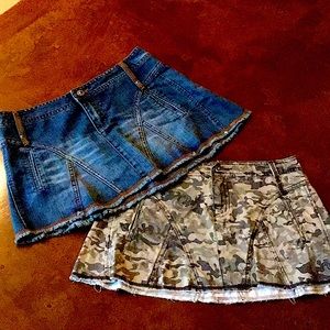 Junior’s mini skirts.